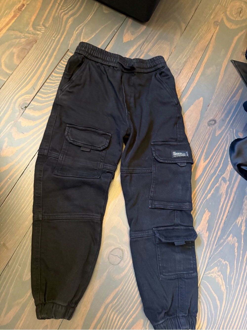 Zara Black Cargo Jogger Sweatpants for Kids